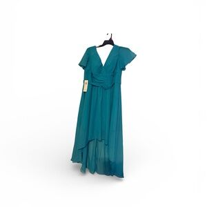 Elegant Teal High Low Dress